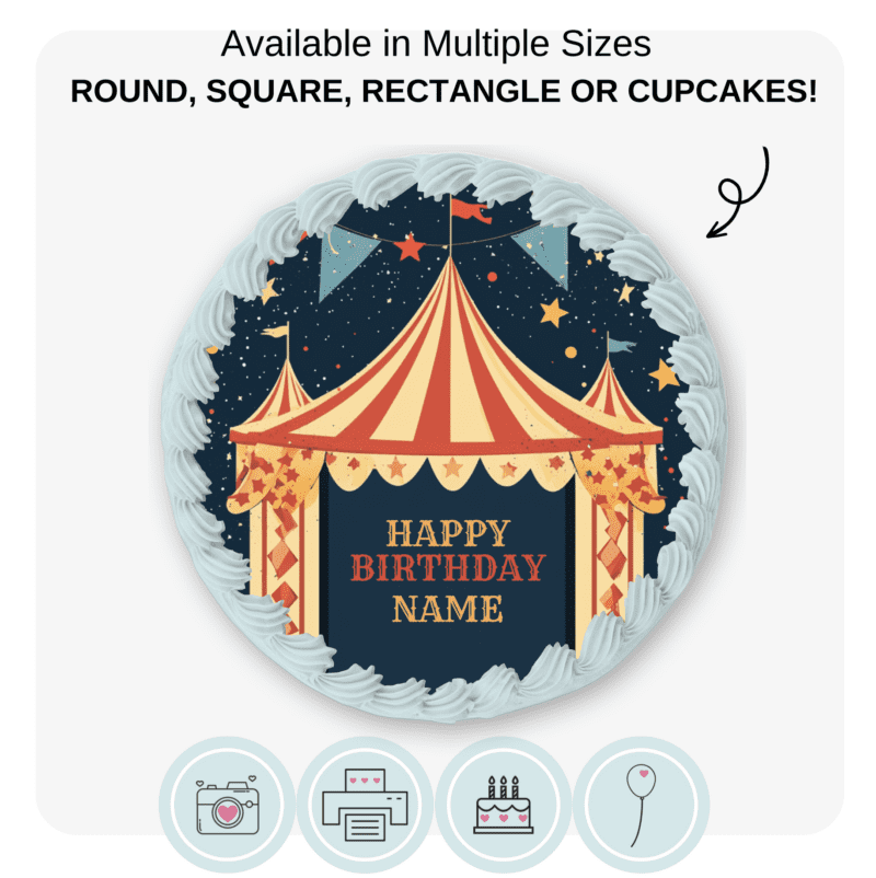 Big Top Circus Themed Cake Topper